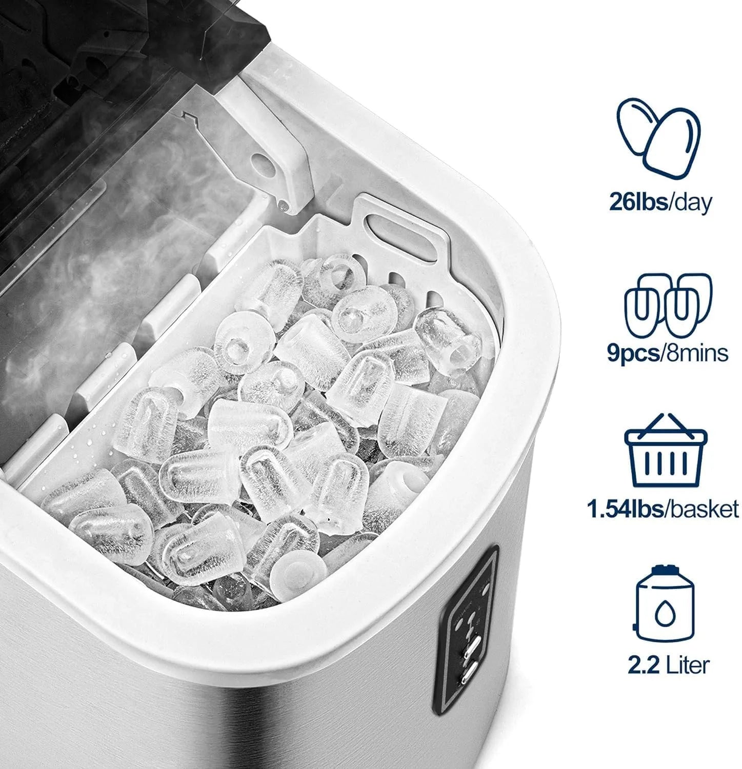 ☀️Summer Clearance Blowout! Just $39.99 🧊Auto-Cleaning 10'' Nugget Ice Countertop Ice Maker